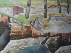 A watercolour, A lamb, Alpine scene, signed and dated (19)69, 54 x 72cm, framed and glazed