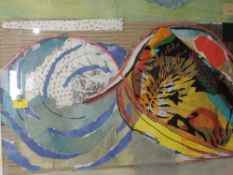 A mixed media collage picture, Michael Jenkins, Singing in the Land, Descent into Hell, Foot and