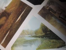 Three Ltd Ed prints, landscapes, inc after John Blockley, Cotswolds, numbered 68/500, 26 x 47cm