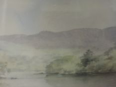 A watercolour, David H Harrison, lake landscape, signed, 33 x 50cm, framed and glazed