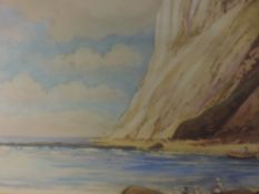 A coloured aquatint, Robert Herdman Smith, Beachy Head, signed, 24 x 28cm, framed and glazed