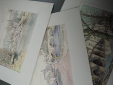 Three watercolours, Neil Taylor, Kendal Bridges and Newby Bridge, 23 x 29cm