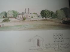 A watercolour, attributed to Major General John Brownrigg Bellasis, Mosque Nr Ahmedabad, 34 x 44cm