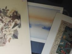 A watercolour, Indian Mughal pictorial narrative, 28 x 15cm, a Ltd Ed print after Anna, Storm