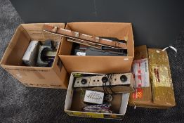 Four boxes of 00 gauge accessories, Control Gear, Building and Fittings