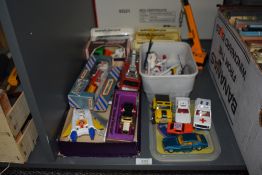 A selection of playworn diecasts including Corgi, Dinky and similar, along with a Matchbox Model