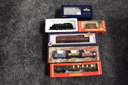A Bachmann 00 gauge 2-6-2 LMS Ivatt Tank Engine 1202, boxed 31-453A with four similar 00 gauge boxed