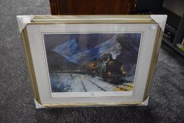 A Framed Print after Terence Cuneo, Simplon-Orient Express 1930, bearing signature to mount and