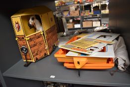 A Sindy plastic and vinyl Caravan and Horse Trailer, Horse and accessories,