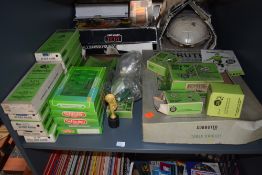 A shelf of mixed vintage Subbuteo including eleven early complete teams, Newcastle , Crystal Palace,