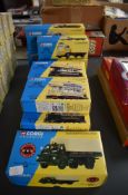 Thirteen Corgi (china) Classics diecast vehicles, Trams & Wagons and Removal Van, all boxed