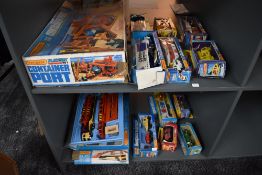 A Matchbox Playset, Container Port, PS1, a Matchbox SuperKings Bridge Layer K44 and eleven vehicles,