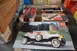 A collection of 1970's and later Lego part sets including Rolls Royce 395, 8860, Double Decker