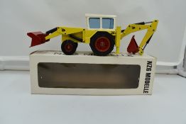 A 1:35 scale NZG Modelle diecast, JCB 3C II Digger in original box 105