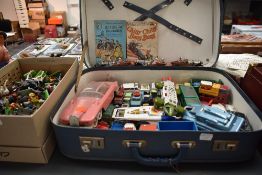 A selection of mixed vintage playworn diecasts including three Corgi Chitty Chitty Bang Bang Cars,