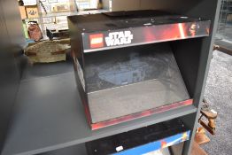 A Lego Star Wars Shop Display box containing a First Order Transporter, made up