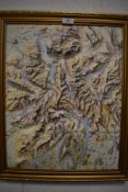 A framed 3D map of the Lake District