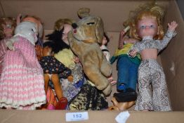 A selection of childrens dolls and toys including early 1964 Troll