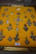 A fine selection of antique and later religious crucifix cross or pendant in various designs and
