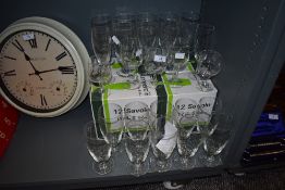 A selection of drinking glasses including Luminarc 47 pieces in total