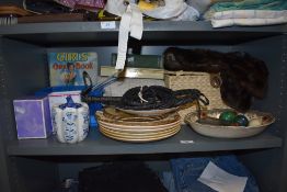 A mixed lot of items, including display plates, one Royal Albert old country roses plate, Royal