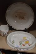 A selection of childrens ceramics including Mabel Lucie Attwell baby plate