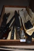 A selection of large size vintage kitchen knives and similar cutlery
