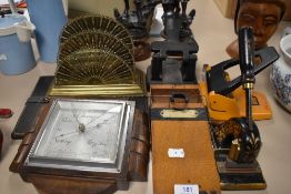 A selection of desktop items including letter rack stamp header for Windermere and hole punch