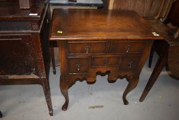A real nice quality, Titchmarsh and Goodwin or similar reproduction oak lowboy, width approx. 71cm