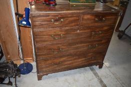 A 19th Century mahogany chest of two over three drawers, on bracket feet, width approx. 108cm