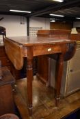 A mahogany framed drop leaf tea table