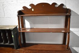 a vintage hall way shelf in mahogany