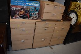 A selection of laminate beech effect bedroom chests , Schreiber or similar quality