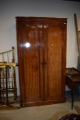 A Victorian mahogany wardrobe, having fitted interior, approx.width 122cm height 210cm