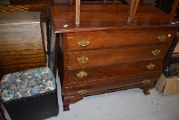 A bombe style four drawer chest on ball and claw feet, width approx 101cm