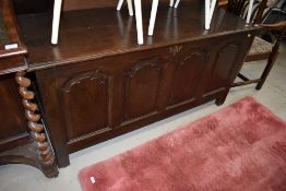A period oak four panel kist , approx. dimensions 140cm width, 55cm depth, 69cm height