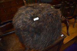 A Hebridean fleece foot stool