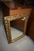 A reproduction gilt frame mirror (plastic), approx 66 x 50cm