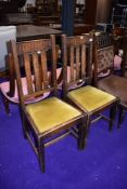 Two matching oak framed dining chairs