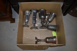 A selection of silver plated communion or similar Church service chalice or goblets