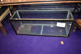 A large terrarium or tank measuring 120cm x 46cm x 40cm