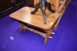 A solid oak table in a rustic design standing approx 50cm