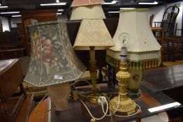 A selection of vintage and later table lamps