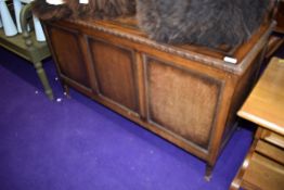 An early 20th oak bedding box or kist