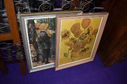 A pair of prints after Van Gogh and Monet