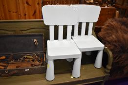 Two childrens plastic moulded chairs