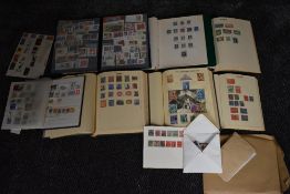 Seven albums of World Stamps including Commonwealth along with three sheets of GB Stamps