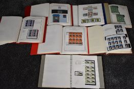Seven Albums of Mint GB Elizabeth II Stamps, Booklets, Part Sheets, Airmail, Blocks, all well