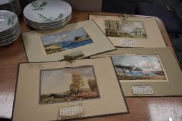 Four 1940s advertising calendars for 'Frank Tyldesley Building contractor Llandudno phone 6276