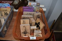 A large quantity of crafting stamps.